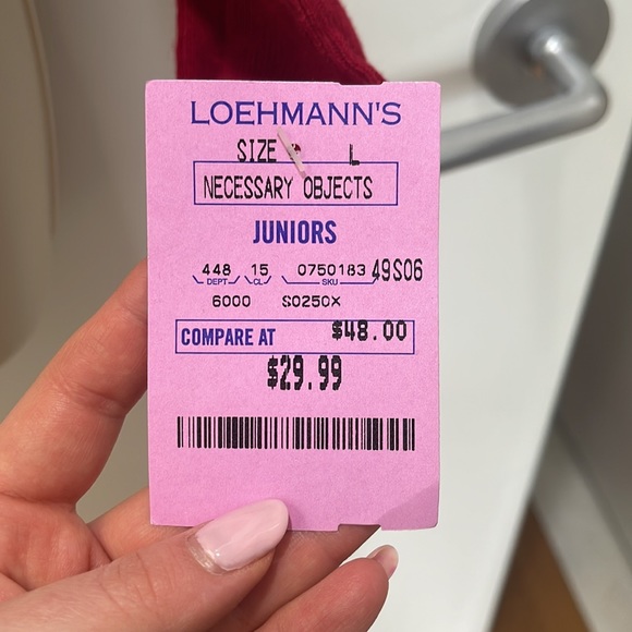 *NWT* Necessary Objects Scoop Neck Red Long Sleeve Sweater - Picture 7 of 8